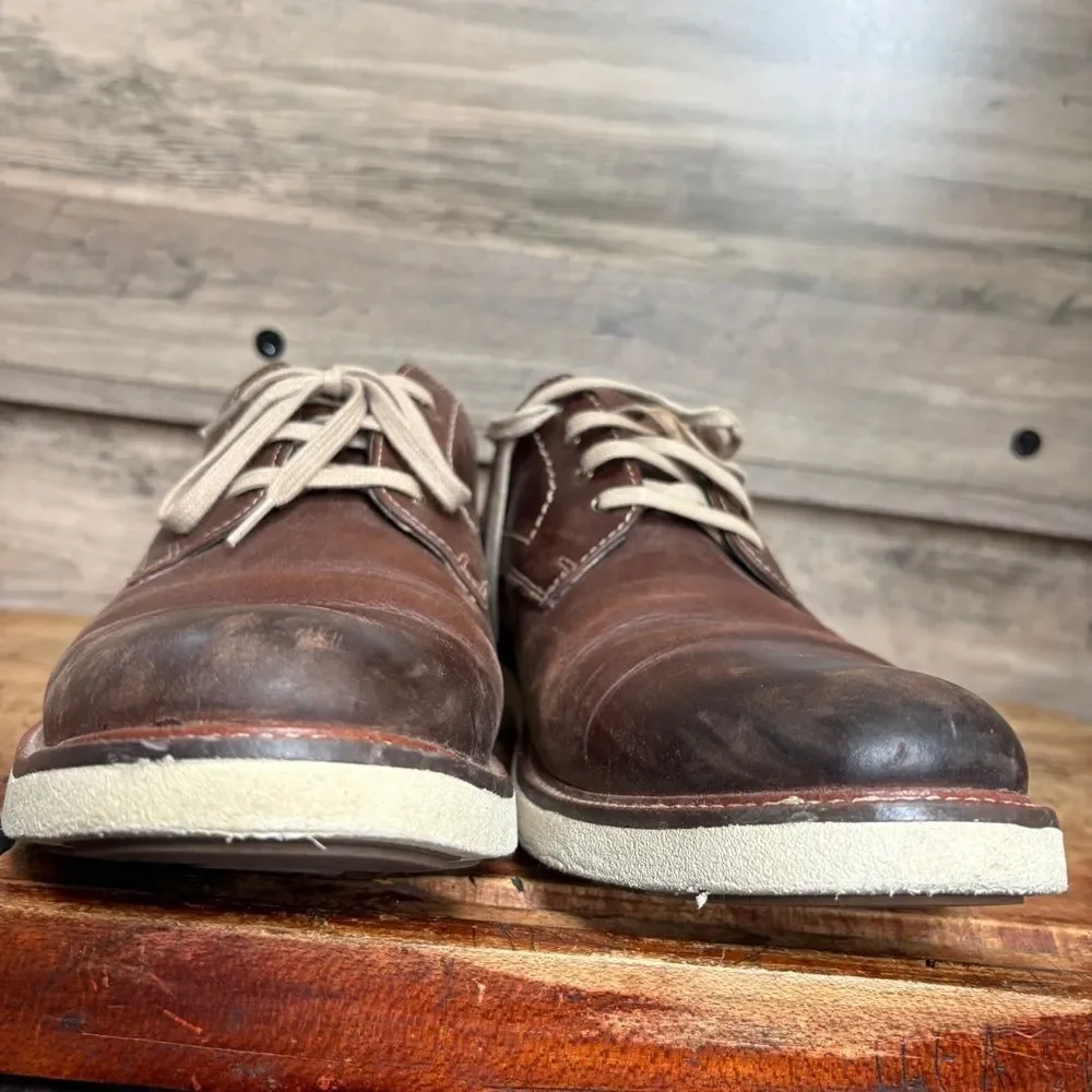 Dockers Classic Brown Leather Derby Shoes Men's sz 10.5 preworn